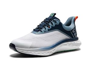 FootJoy Scarpe da golf da uomo Fj Quantum, Bianco/Pavone/Acquamarina, 10.5 Wide