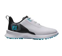 FootJoy Scarpe da golf Fuel, senza chiodi, bianco/nero/azzurro