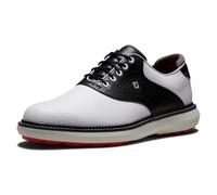 FootJoy Traditions - Scarpe da golf da uomo senza punte, Bianco/nero, 8.5 Wide