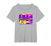 Footloose Neon Panel Title Logo Maglietta, Donna Plus-Size, Grigio Melange, 2X