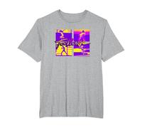 Footloose Neon Panel Title Logo Maglietta, Uomo Taglie Grandi, Grigio Melange, 6X Tall