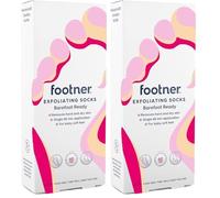 Footner Calzini esfolianti - Maschera esfoliante per rimuovere la pelle dura e secca dei piedi - Calzini esfolianti che eliminano la pelle dura in un singolo trattamento di 60 minuti (Confezione da 2)