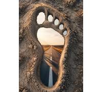 Footprint Road Notebook: Softcover, 240 Lined Pages, Glossy