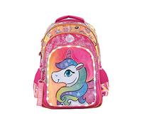 Unicorno Rosa Zaino Scuola Elementare Tempo Libero Campeggio Ragazza 46x34x20cm