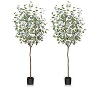 Fopamtri Eucalipto Artificiale Piante Finte da Interno 150cm Piante Finte Eucalipto Artificiali per Interno Esterno Feste Matrimoni Casa Ufficio Decorazioni (2 Pezzi)