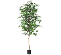 Fopamtri Ficus Artificiale 180cm Piante Finte da Interno Grandi con Tronchi Natural, Piante Artificiali in Vaso per Casa Soggiorno Ufficio Giardino Decorazioni (1 Pezzi)