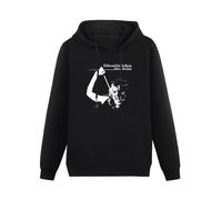 FOPJRUISDAEL Men Long Sleeve Printed Hoodies Eddie And The Hot Rods Life On The Line Hoody Sweatershirt Black S