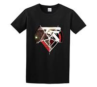 FOPJRUISDAEL Men's Geek Normal Fit Twisted Sister T-Shirt Cotton T Shirt Black XXL