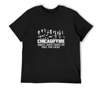 FOPJRUISDAEL Men's Get Chicago Fire Engine 51 Truck 81 Squad 3 A61 Feel The Heat T-Shirts Black S