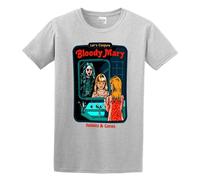 FOPJRUISDAEL Men's Let's Conjure Bloody Mary Cotton T Shirt Gray S