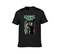 FOPJRUISDAEL Men's Logan's Run Logan And Jessica Graphic Tee Printed Top Mens Shirt T-Shirts Black XL