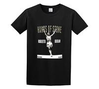 FOPJRUISDAEL Men's Roberto Duran Hands of Stone Boxing Legend Funny Top Graphic Tee T-Shirts Black M
