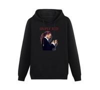 FOPJRUISDAEL Men's Simply Red Hits Stars Flame CD Book Mick Hucknall Life Blue Sting Long Sleeve Hooded Sweatshirt Black XL