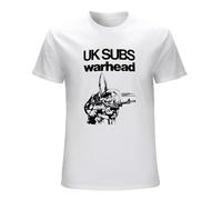 FOPJRUISDAEL Men's UK Subs Warhead Punk Retro Vintage Hipster Unisex T-Shirts White 3XL