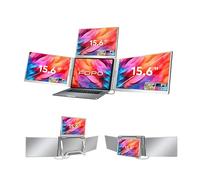 FOPO Estensore per schermo portatile da 15,6 pollici, monitor quad, solo 1 cavo per 3 schermi, FHD 1080P IPS Laptop Extender compatibile con Wins/Mac per laptop da 13,6" a 17,3"
