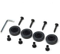 Foppapedretti 4 Ruote Gommate per Mobili da Stiro, Nero