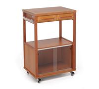 Carrello da cucina 62x42xh90 cm - Vano microonde 53x36xh32 Benchef Noce Struttura in legno massiccio di faggio 339506