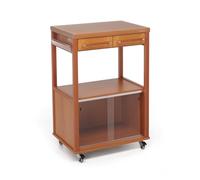 Carrello da cucina 62x42xh90 cm - Vano microonde 53x36xh32 Benchef Noce Struttura in legno massiccio di faggio 339506