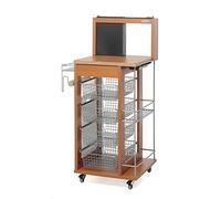 Foppapedretti IlCuciniere Carrello Cucina, Legno Massiccio faggio, Noce, H117 P46 L60 cm