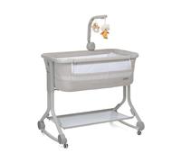 Foppapedretti Lettino Culla Neonato da Campeggio, Viaggio, Portatile Fianco Letto per Co-sleeping con Materasso, Altezza Regolabile, Inclinabile, colore Greige M...