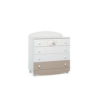 Foppapedretti Dolcecuore Cassettiera, 91 x 50 x 100 cm, 48 Kg, Bianco/Beige