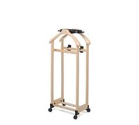 Foppapedretti Servomuto in Legno con Ruote Appendiabiti Due spalle con Portapantaloni Pinze appendigonna e Portascarpe colore Naturale - 395003 Il Mettinsieme