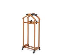Foppapedretti Servomuto in Legno con Ruote Appendiabiti Due spalle con Portapantaloni Pinze appendigonna e Portascarpe colore Noce - 395006 Il Mettinsieme