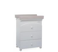 Foppapedretti IlBagnetto - Fasciatoio Cassettiera con Vaschetta Estraibile Tre ampi Cassetti, Piano Ribaltabile, Sistema di Sicurezza Ammortizzato e Materassino ...