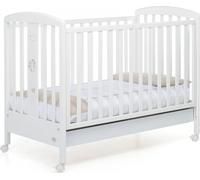 Foppapedretti Lettino Culla Neonato in Legno con Ruote e Cassettone colore Bianco - BabyFly