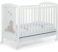 Foppapedretti Lettino Neonato Legno con Ruote e Cassettone colore Bianco - Golosone