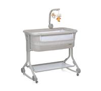 Foppapedretti Lettino Culla Neonato da Campeggio, Viaggio, Portatile Fianco Letto per Co-sleeping con Materasso, Altezza Regolabile, Inclinabile, colore Greige M...