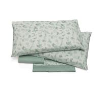 Foppapedretti Notte & Natura Completo letto matrimoniale 2P, lenzuolo sopra, lenzuolo angolo sotto e 2 federe; Foglie Salvia 100% cotone, Made in Italy