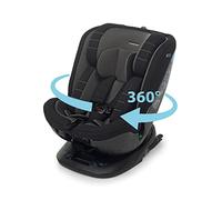 Foppapedretti Seggiolino Auto Clock I-Size, Seduta Girevole a 360°, per bambini da 40 a 150 cm di altezza, 0-12 anni, conforme ECE R129, Fissaggio Dualfix (Isofix e non), Safe Body Protection, Nero