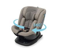 Foppapedretti Seggiolino Auto Clock I-Size, Seduta Girevole a 360°, per bambini da 40 a 150 cm di altezza, 0-12 anni, conforme ECE R129, Fissaggio Dualfix (Isofix e non), Safe Body Protection, Desert