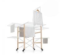 Foppapedretti Supergulliver - Stendibiancheria Estensibile in Legno e Alluminio, Salvaspazio e Richiudibile : Colore - natural