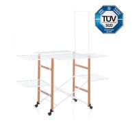 Foppapedretti Supergulliver - Stendibiancheria Estensibile in Legno e Alluminio, Salvaspazio e Richiudibile : Colore - noce