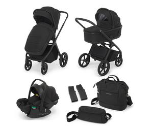 FOPPAPEDRETTI - Trio Commander Onyx Black con Seggiolino Auto Disk Infant Rekline I-Size