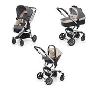Foppapedretti Trio Supertres I-Size, Sistema Modulare Combinato per Bambini, Navicella Passeggino e Seggiolino auto I-Size, Maniglione e Poggiagambe Regolabili, conforme ECE R129, Silver