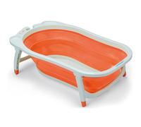 Foppapedretti Vaschetta da bagno Pieghevole Soffietto, Morbida, Comoda e Pratica, per bambini dalla nascita fino a 15 kg, Arancione