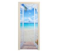 Foppla Adesivo murale della porta facile da usare adesivo per decorazioni per porte impermeabile poster poster polvere sfondo porta carta da parati rimovibile in vinile carta da parati graziosa decora