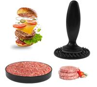Foppla Batticarne reversibile 3 in 1 a doppia faccia pressa per hamburger multifunzione pressa per hamburger per carne rimovibile Batticarne leggero e battente per cracker di carne e cereali