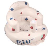Foppla Seggiolino gonfiabile per bambini da 3 a 36 mesi, pompa ad aria incorporata, supporto per la schiena, per bambini, per sedersi, per imparare a sedersi, per mangiare (rosso)