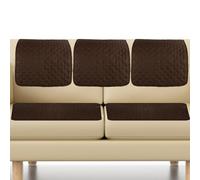 Foppla Set di 3 coperture protettive per poggiatesta per divano, in morbido poliestere, resistenti all'usura e reclinabili (color caffè, 5 pezzi)