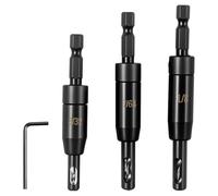 Foppla Set di 3 punte per trapano a cerniera HSS, autocentrante, utensili a molla per cerniere, maniglie, cassetti, porta in legno, finestre, armadi, lavorazione del legno 80/90/95 mm (1 set)