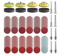 Foppla Set di 488 dischi abrasivi, 50 mm, disco abrasivo da 2 pollici, incluso 80 - 3000 granelli a sgancio rapido, ganci e dischi abrasivi per auto in legno di metallo (colore)