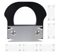 Foppla Trimmer per bordi a mano con 5 lame di ricambio, taglierina per bordi portatile con manico in plastica e lama in acciaio inox per la lavorazione del legno, legno PVC ABS (nero)