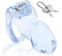 FOPS Cintura Castità Uomo Gabbia Pene 9.5cm ⌀3.3cm Plastica Trasparente Chastity Cage Maschile 4 Anelli 5.7-4.5cm Sex Toys BDSM Per Piacere Intenso Discreto Versatilità N22-5