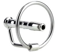 FOPS Dilatatore Uretrale Cava per Uomo in Acciaio Inossidabile Sonda Uretra con 2 Anelli Pene Lunghezza 4,3cm Diametro 0,6cm Sex Toy BDSM Sounding Maschile N16-31