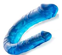 FOPS Dildo Doppio Blu 29cm ⌀1-3cm Doppia Testa Elastico Impermeabile Dildo Anale Sex Toys Donna Pene Sextoys Donna Dildò Facile Pulizia Per Piacere Intenso Versatilità D28