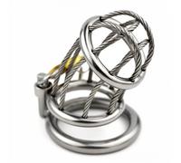 Fops Gabbia di castità per uomini Massiccia gabbia del pene 7cm sicura e discreta diametro interno 3,4cm lucidatura ad alto lustro estremamente rigida per il controllo totale set Chastity Cage N42